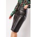 A-Line Faux Leather Midi Skirt