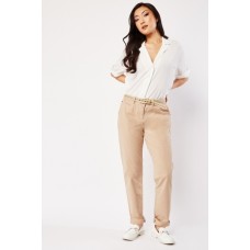 Belted Straight Fit Trousers