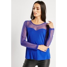 Bobble Textured Lace Insert Top