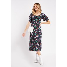 Calico Floral Print Midi Dress