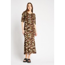 Camouflage Print Maxi Dress
