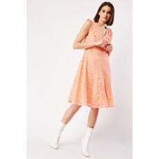 Chantily Lace Overlay Fitted Dress