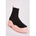 Chunky Sole Knitted Ankle Boots
