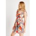 Contrasted Print Wrap Dress