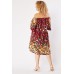 Crochet Panel Floral Off Shoulder Dress