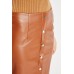 Decorative Poppers Faux Leather Mini Skirt