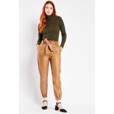 Faux Leather Elasticated Ankle Trousers