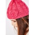 Flower Trim Knitted Beanie Hat