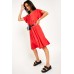 Gathered Front Red Swing Dress