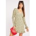 Gathered Sleeve Floral Shift Dress