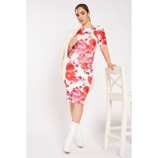 Large Floral Print Midi Dress