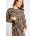 Leopard Print Batwing Sleeve Dress