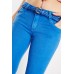 Low Waist Belted Skinny Trousers