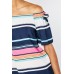 Off Shoulder Candy Striped Top