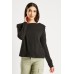 Padded Shoulders Cotton Sweater