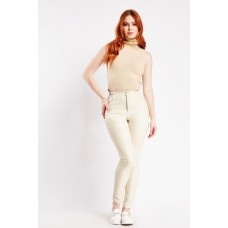 Petite High Waist Faux Leather Trousers