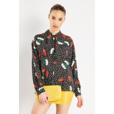 Pussybow Mixed Print Blouse
