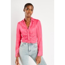 Ruched Sateen Blouse