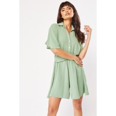 Short Sleeve Collared Playsuit