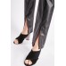 Slit Front Faux Leather Trousers