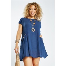 Slouchy Open Pocket Front Tunic Dress