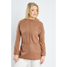 Soft Knit Front Pockets Sweater