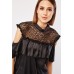 Textured Cold Shoulder Silky Blouse