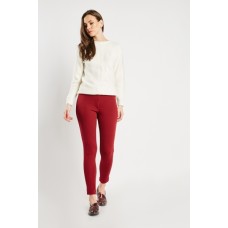 Textured Wine Skinny Trousers
